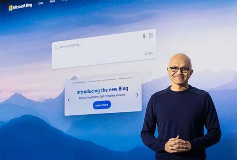 微软行政总裁纳德拉推介新版Bing。