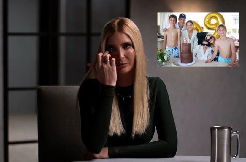 伊凡卡在访谈中数度泪崩。小图为伊凡卡、丈夫库许纳及三名孩子，帮外婆玛丽泽尔尼奇科娃过99岁生日。