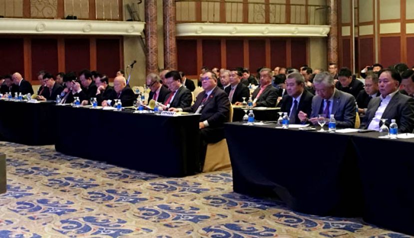 砂拉越中华总商会会大会场面。