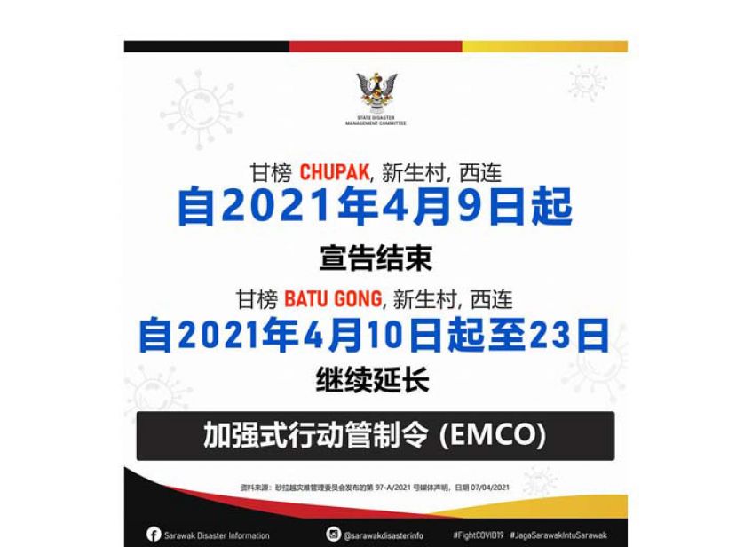 甘榜巴都贡强管令延长14天。