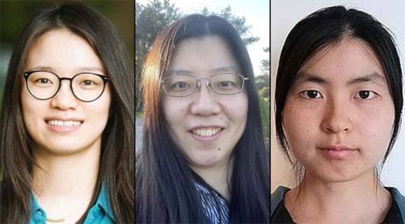 王虹（左）、唐云清（中）、张明嘉（右）这3位华人女性数学家18日荣获有&ldquo;科学界奥斯卡&rdquo;之称的突破奖。