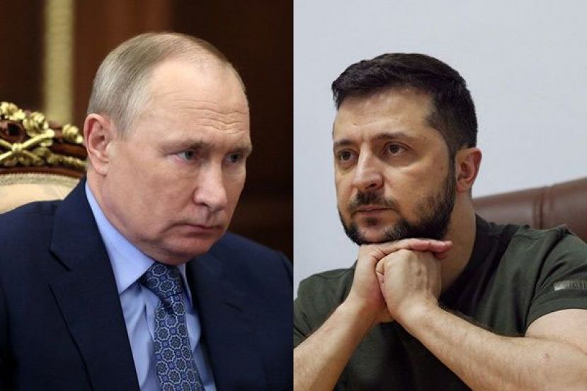 乌克兰总统泽伦斯基、俄罗斯总统普京。