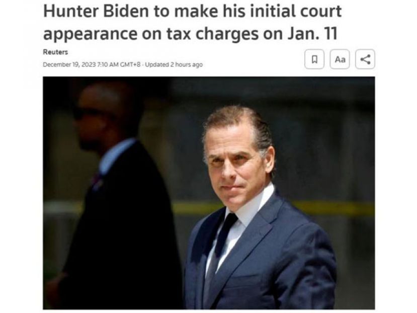 美国总统拜登的儿子亨特。