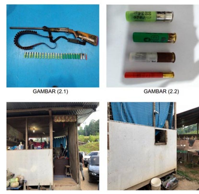 警方在老越展开缉毒行动，起获自制猎枪。