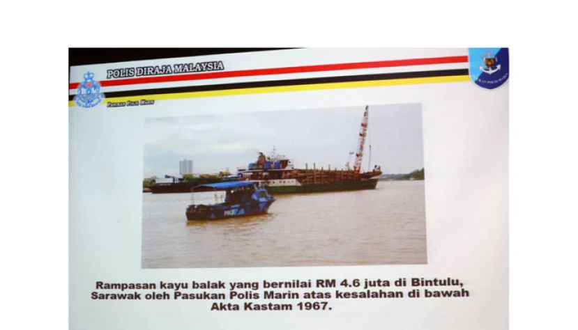 水警在砂拉越邦海域侦破价值460万令吉树桐走私案。