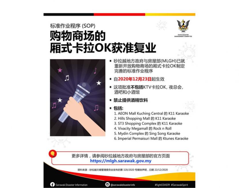 砂购物中心厢房式卡拉OK允许复业。