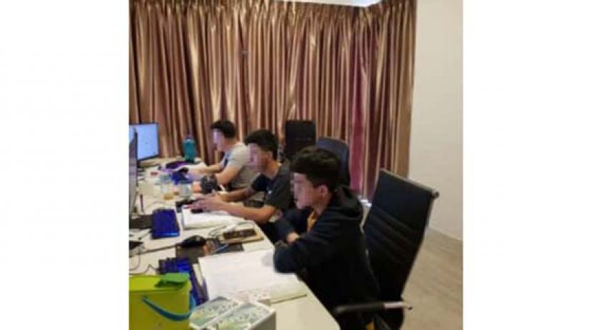 巴达旺警方取缔非法网赌呼叫中心。