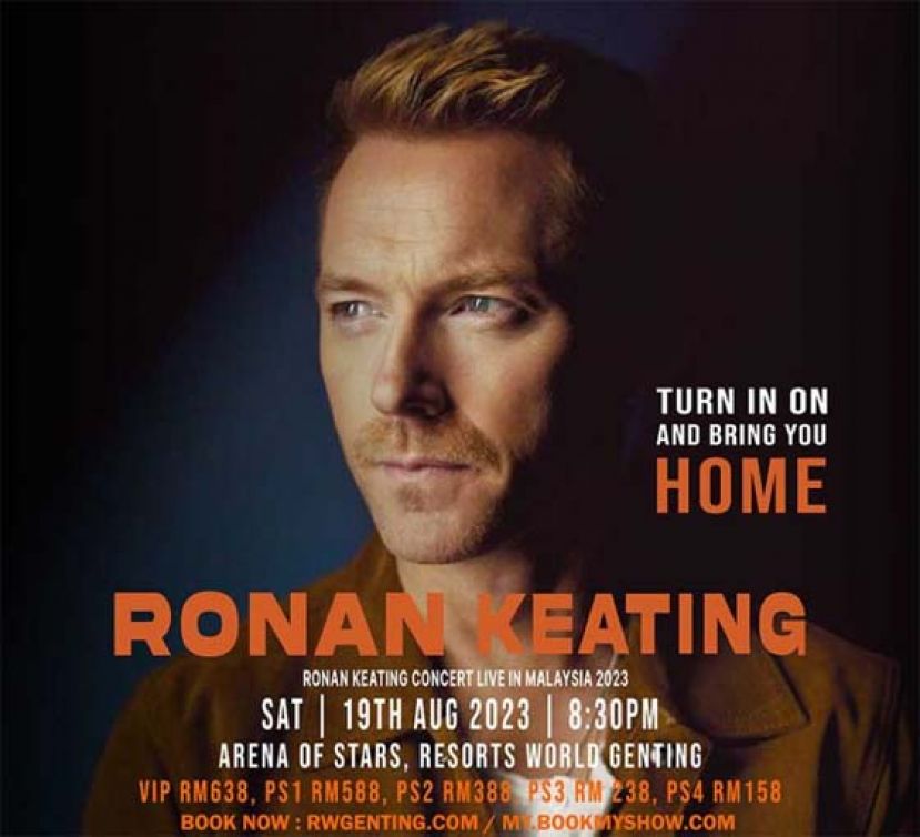 Ronan Keating 将于8月19日重返云顶世界开唱。