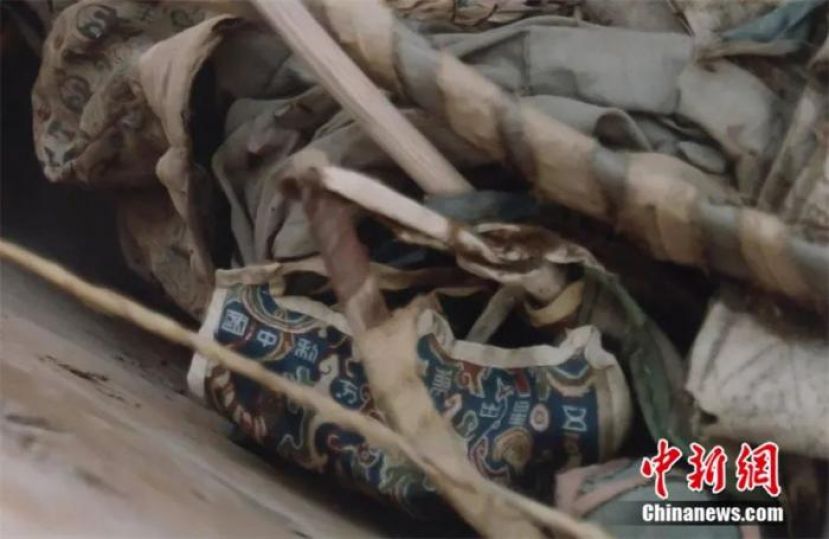 &ldquo;五星锦&rdquo;出土现场。