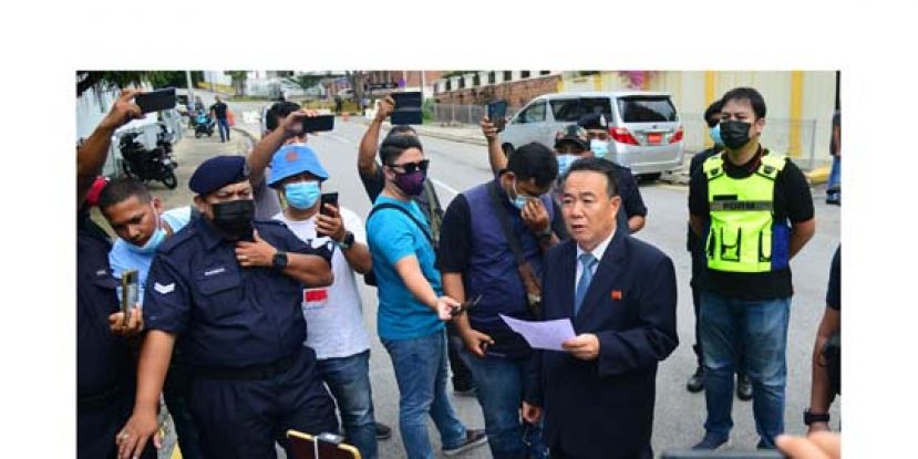 金宇宋在朝鲜驻马大使馆外交人员撤离前，再次谴责大马政府将该国一名人民引渡到美国面控。
