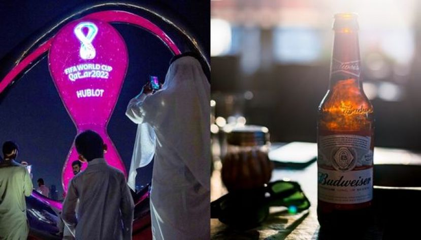 ●卡达主办方将世足场馆附近的啤酒摊移到不显眼的地方。