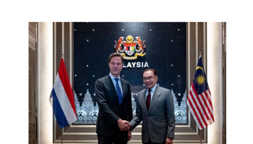 首相安华接见到访的荷兰首相吕特。