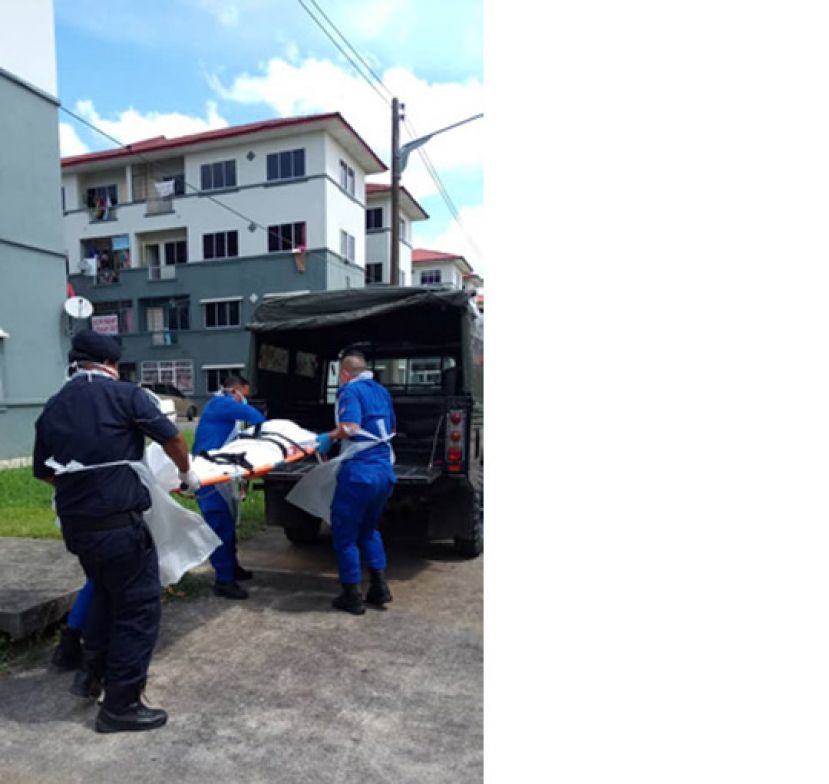 死者遗体运往砂中央医院太平间停放。