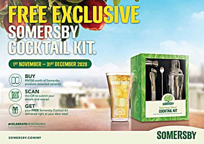 把独家 Somersby 鸡尾酒套件带回家,在家发挥你的创意调出好滋味。