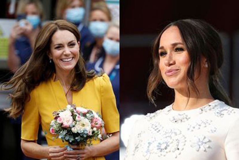 梅根（右）不满最爱的设计师竟将衣服优先留给凯特王妃（左）。