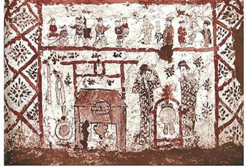 河南荥阳槐西宋墓东壁壁画。