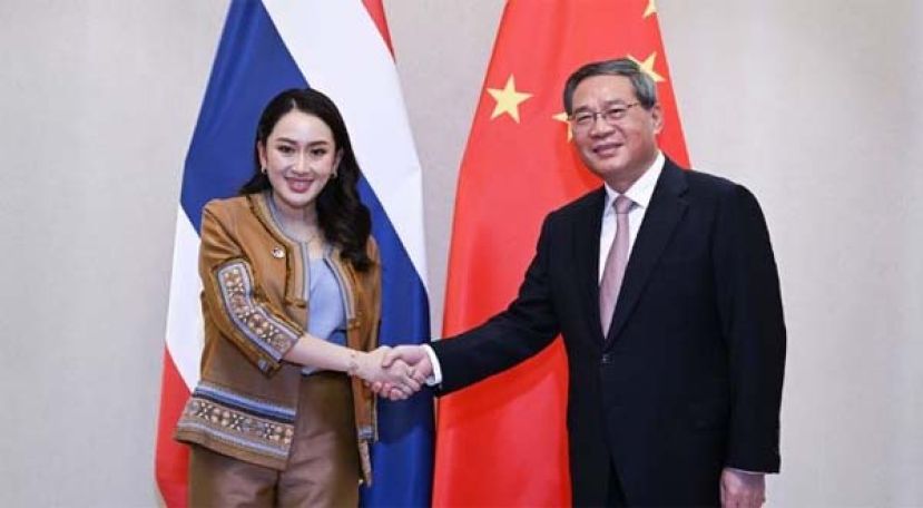 会见泰相佩通坦 李强：愿加快建设中泰铁路。