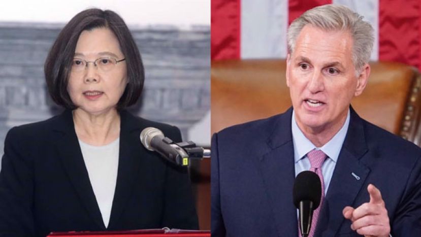 台湾总统蔡英文将会见众议院议长麦卡锡。