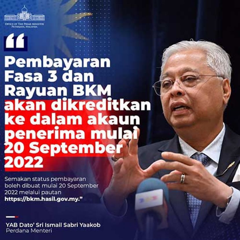 总额22亿令吉870万人受惠  第三期大马援金920起发放