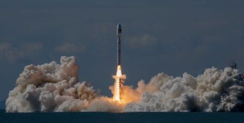 山东海域成功发射&ldquo;一箭8星&rdquo;。