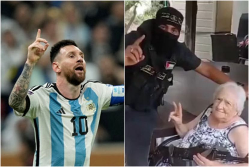 自称是梅西狂粉的哈玛斯武装份子和库尼奥开心合照后离开。