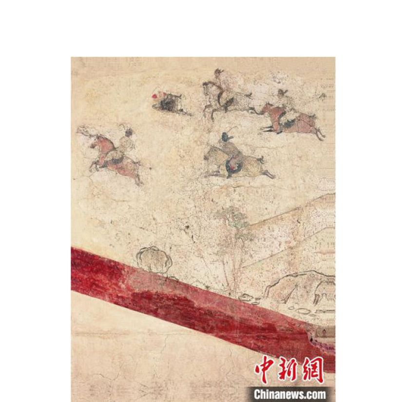 出自章怀太子墓的壁画《马球图》。
