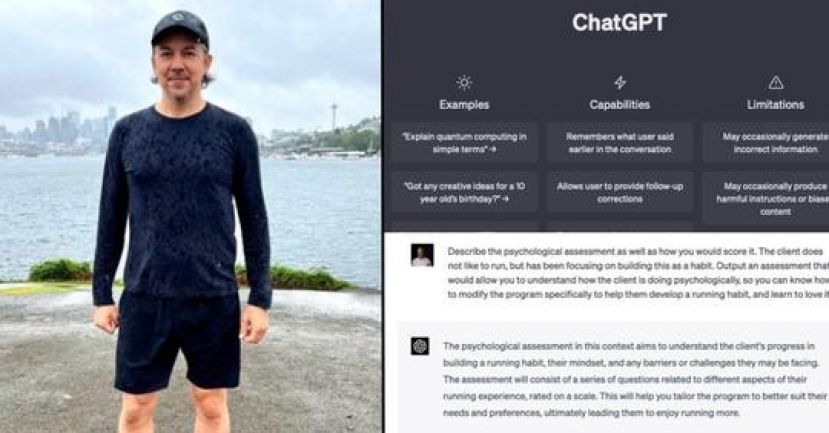 ●穆森靠著ChatGPT设计的运动计划，体力愈来愈好。