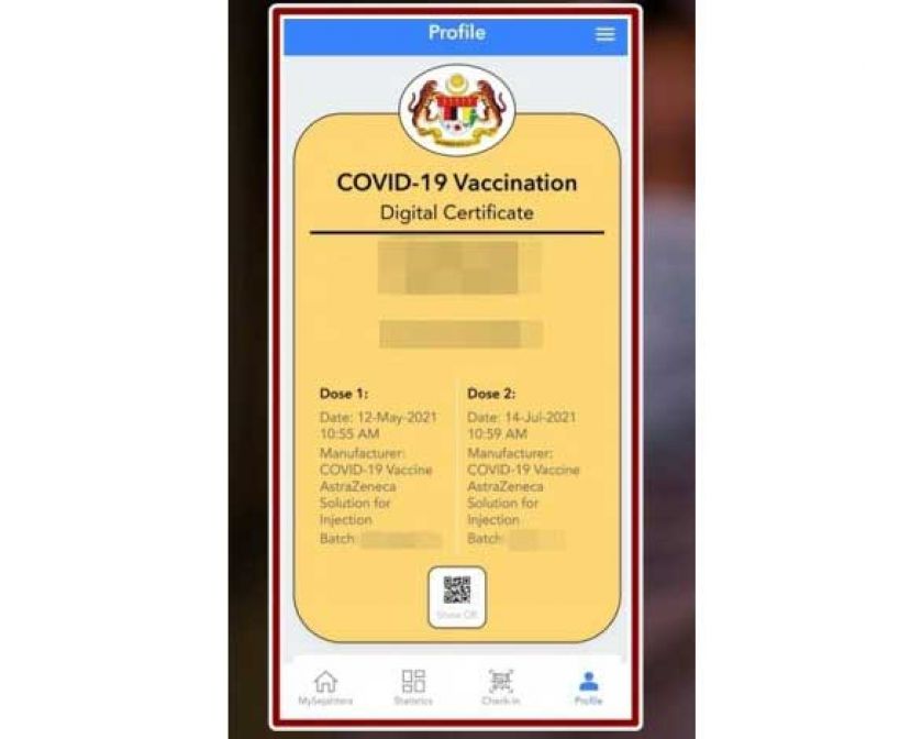 凯里：只有MySejahtera电子证书  政府未发实体疫苗接种证书