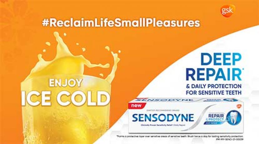 Sensodyne 采用 NovaMin&reg;科技制成的全新 Repair and Protect Deep Repair 牙膏能缓解牙齿敏感症状。
