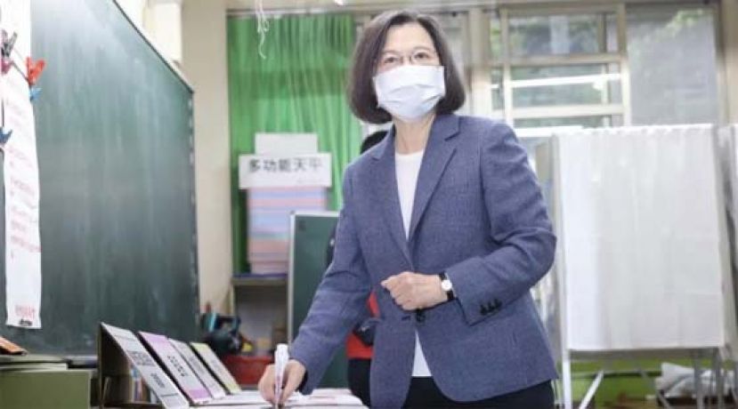 蔡英文盼踊跃投票实践民主　决定家乡和国家未来