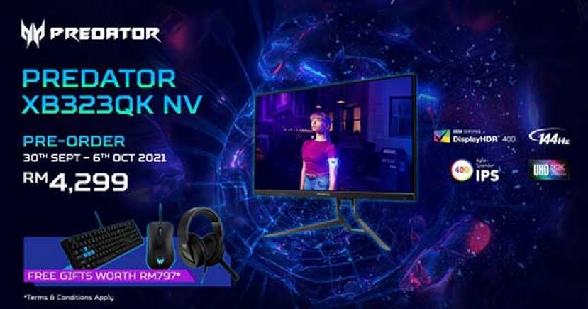 大马 Acer 发布4K UHD 显示器加强电竞体验