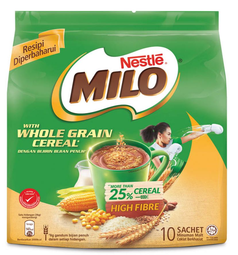 全新 MILO® with Whole Grain Cereal：能量满满无负担的冠军早餐饮料