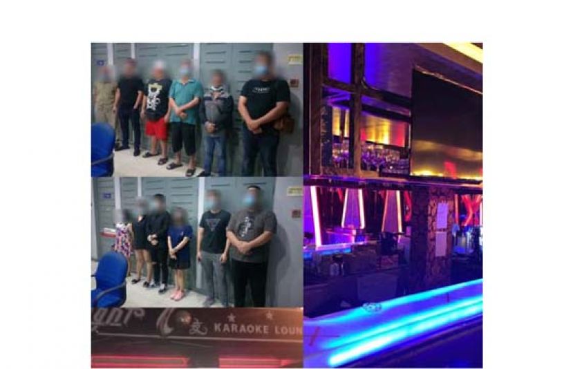 12名男女在卡拉OK夜总会作遭而被警方取缔。