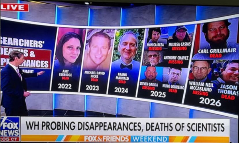 11名国防科学家神秘死亡，FBI展开&ldquo;整体性审查&rdquo;。