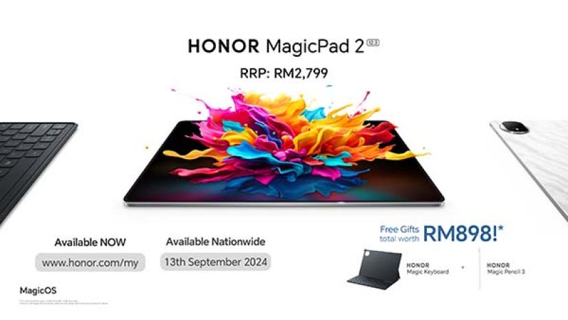 HONOR Magic Pad 2官网正式开卖，售价RM2,799并随赠手写笔与智能蓝牙键盘.