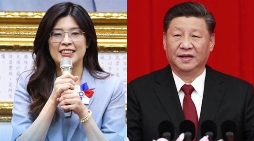 中共总书记习近平（右）邀请台湾国民党主席郑丽文（左）率中国国民党访问团于4月7日至12日到江苏、上海、北京参观访问。