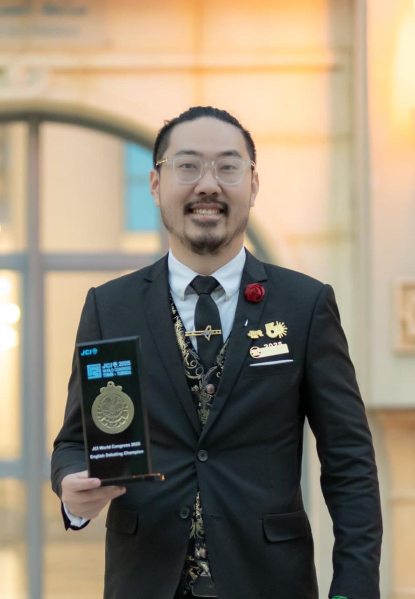 2026 国际青年商会马来西亚砂拉越区域的语言发展委员雷望圣。