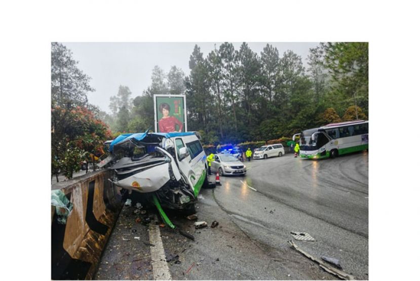 云顶半山严重车祸现场。