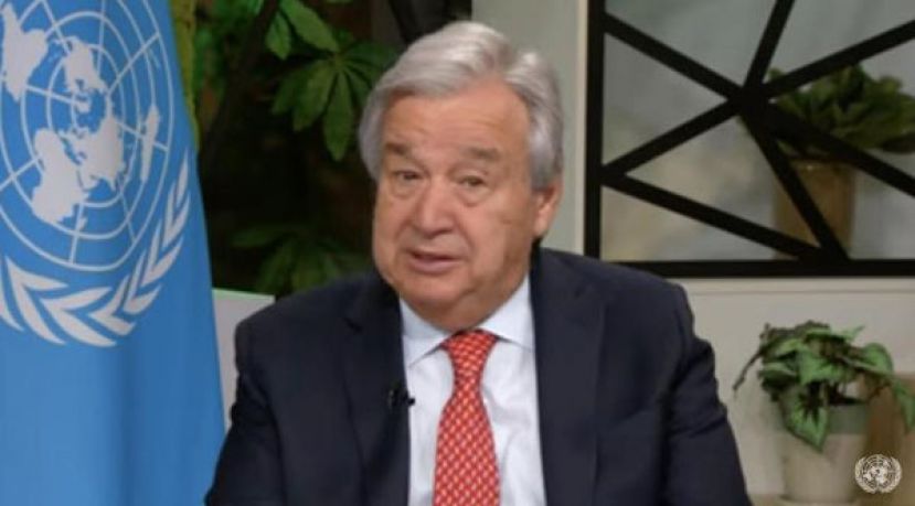 联合国秘书长古特雷斯发表2024年新年致辞。
