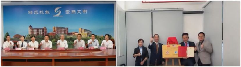 一带一路中马电力专业技能培训项目基地挂牌仪式，双方代表合影。