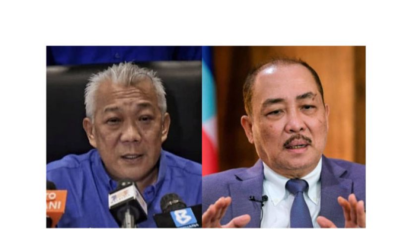 右为沙巴首长哈芝芝和邦莫达(左)。