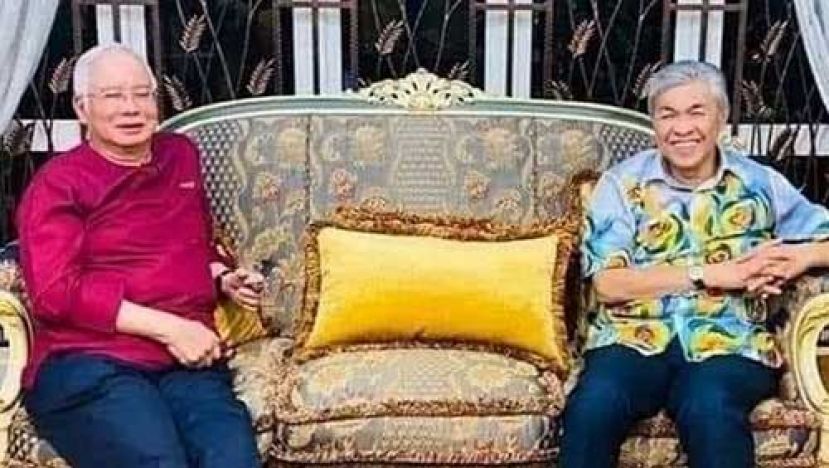 ●阿末扎希(右)与纳吉(左)合照。(取自扎希脸书)