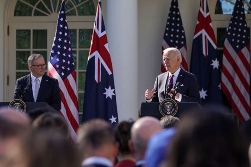 美国总统拜登与澳洲总理艾班尼斯举行双边会谈。