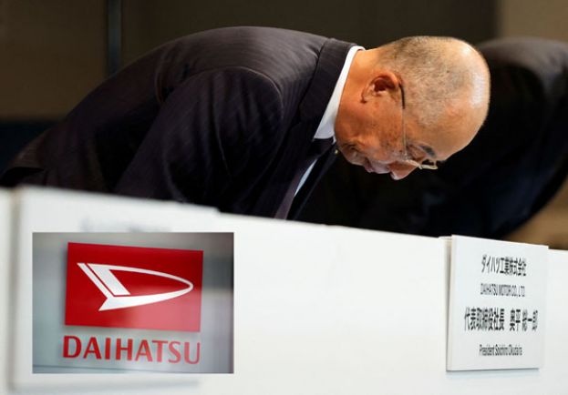 大发汽车社长奥平总一郎20日亲自召开记者会宣布停售消息，并向社会大众道歉。