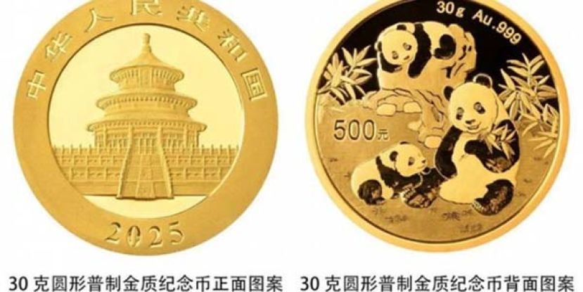 2025版熊猫纪念币，人行10月30日发行。