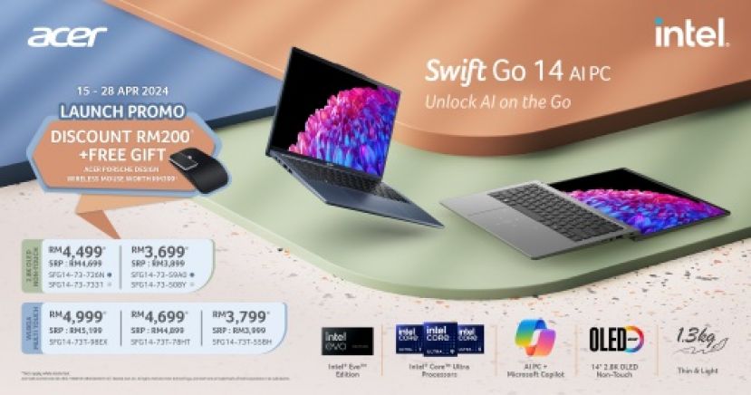 Acer 推出具有增强性能和 AI 功能的 Swift Go 14