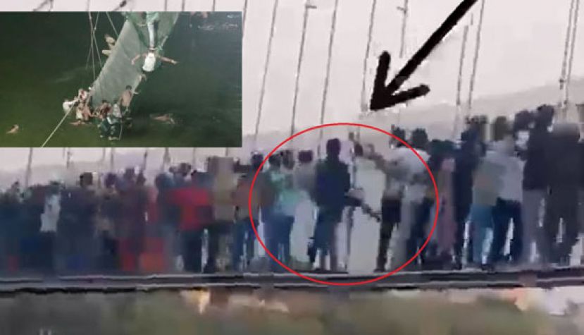 屁孩猛踹的同座吊桥，当晚断裂崩塌。