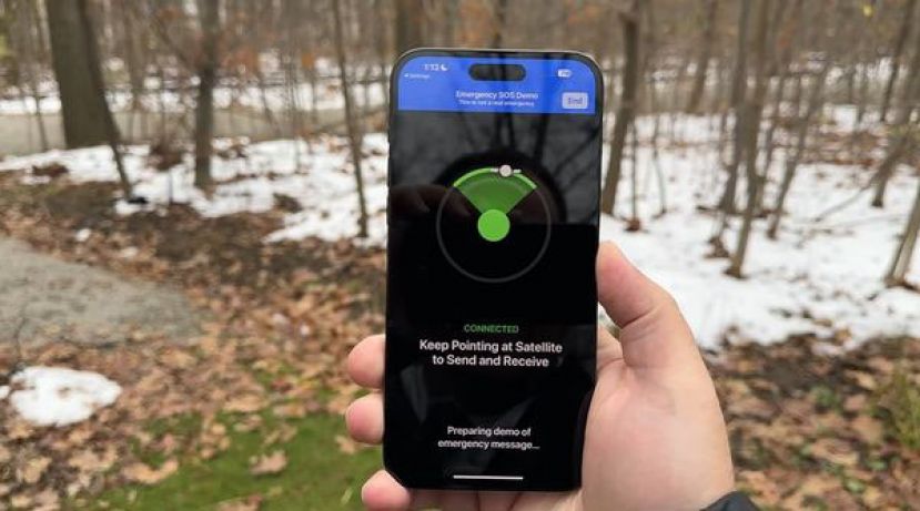 卫星SOS实际测试。
