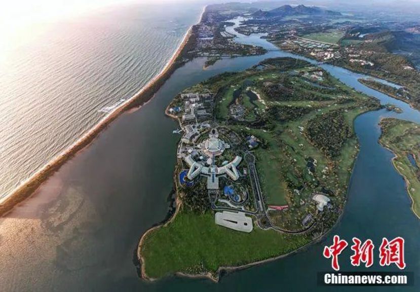博鳌东屿岛旅游度假区全景图。
