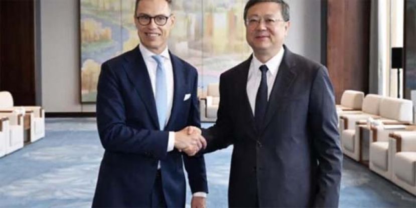 芬兰总统访沪 陈吉宁：加强各领域合作。